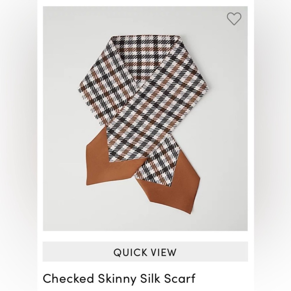 Ann Taylor checked skinny silk scarf size 33.5” by 4” - Picture 9 of 11